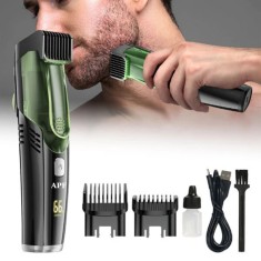 Aparat de Tuns Barba cu Aspirare, Trimmer Electric Re&icirc;ncărcabil IPX6, 20 Setări de Lungime, Lame din Oțel Inoxidabil