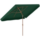 Outsunny Umbrelă de Grădină &Icirc;nclinabilă cu Deschidere cu Manivelă, și Orificiu de Ventilație, 300x200x235 cm, Verde &Icirc;nchis | Aosom Romania