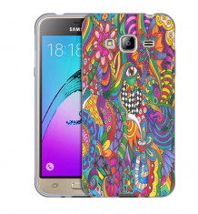 Husa Samsung Galaxy J3 si J3 2016 J320 Silicon Gel Tpu Model Psychedelic Draw foto