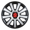 Set 4 capace roti Silver/black cu inel cromat R14 Compatibil Cu Suzuki, Autohelix MSA