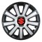 Set 4 capace roti Silver/black cu inel cromat R14 Compatibil Cu Suzuki