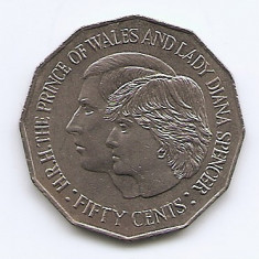 Australia 50 cent 1981 (Printul Charles si Lady Diana) KM-72