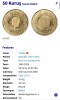MONEDA AUR 22K - 50 KURUS - Pandantiv - 1976 - 3.6g - Doar 695lei/gr. !, Asia