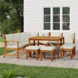vidaXL Set mobilier grădină cu perne, 11 piese, lemn masiv de acacia 3154972