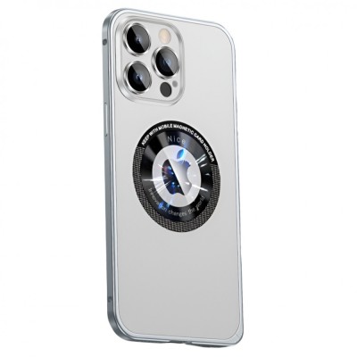 Husa de protectie magsafe compatibila cu iphone 15 pro max, flippy, carcasa din metal, incarcare wireless, acoperire completa, protectie camera, antis foto