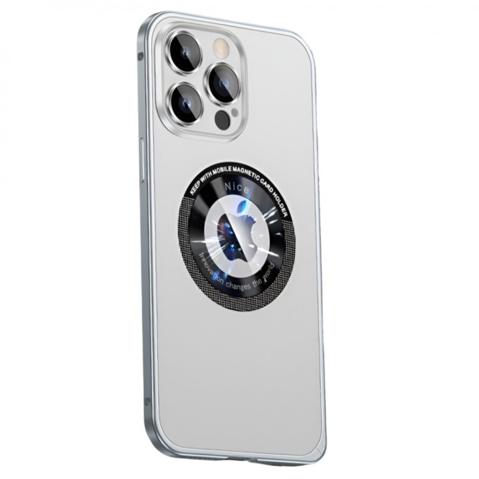 Husa de protectie magsafe compatibila cu iphone 15 pro max, flippy, carcasa din metal, incarcare wireless, acoperire completa, protectie camera, antis
