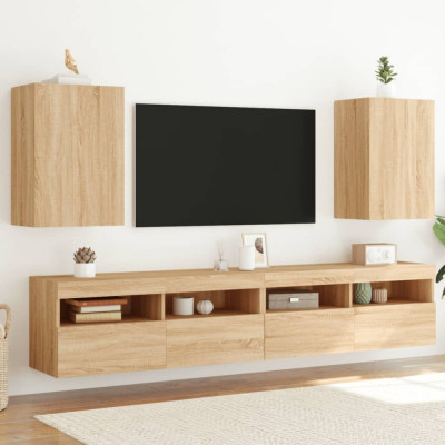 Comode TV de perete, 2 buc., stejar sonoma, 40,5x30x60 cm, lemn GartenMobel Dekor foto