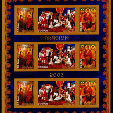 Romania 2005, LP 1704 c, Craciun, bloc nedantelat, MNH! LP 10,00 lei