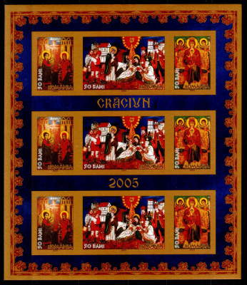 Romania 2005, LP 1704 c, Craciun, bloc nedantelat, MNH! LP 10,00 lei foto