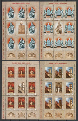 ROMANIA 2013-Lp 1990-Tablele legii,Legile lumii minicoli cu 8 timbre MNH foto