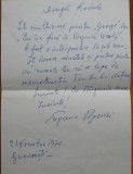 Scrisoare de felicitare scrisa de Eugenia Popovici catre Radu Beligan, 1970