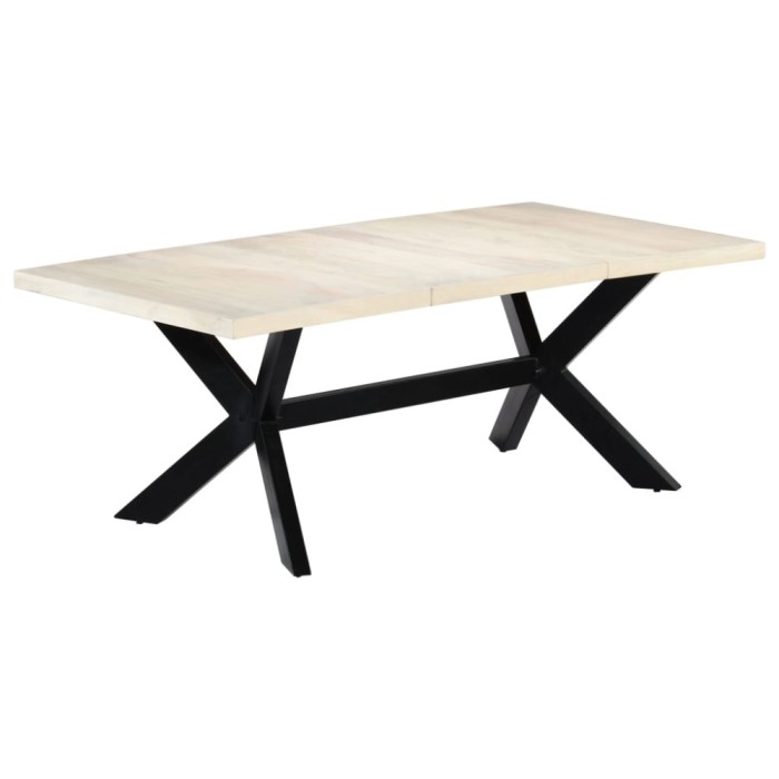 Masa de bucatarie, alb, 200x100x75 cm, lemn masiv de mango