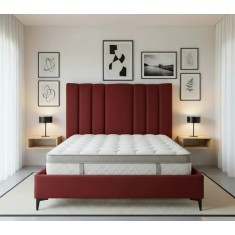 Pat Deja Vu 160x200 cm Tapitat Catifea Burgundy Somiera Inclusa (cod ML 2005-11)