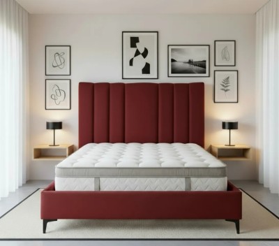 Pat Deja Vu 160x200 cm Tapitat Catifea Burgundy Somiera Inclusa (cod ML 2005-11) foto