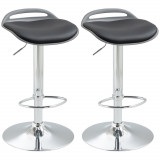 HOMCOM Set de 2 Scaune de Bar cu &Icirc;nălțime Reglabilă și Suport pentru Picioare, 39x41x68-88 cm, Negru | Aosom Romania