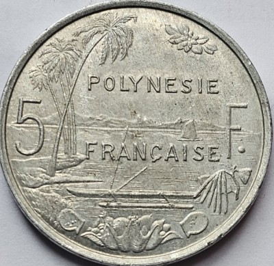 5 Francs 2001 Polinezia Franceză, km#12 foto