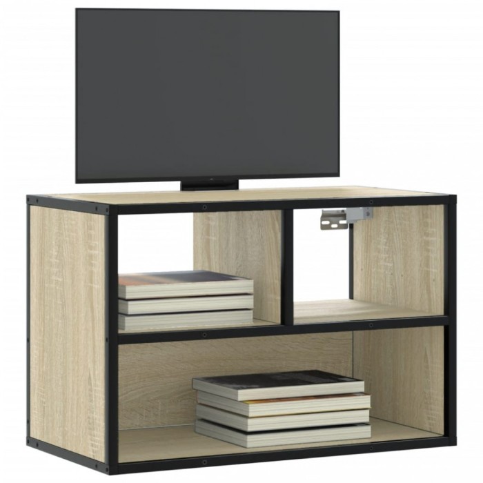 vidaXL Dulap TV, stejar sonoma, 60x31x39,5cm, lemn prelucrat și metal