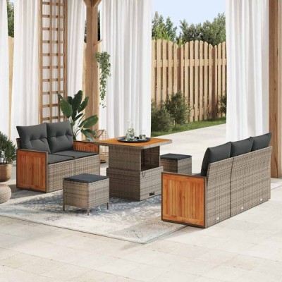 vidaXL Set de canapele pentru grădină Manual 8 pcs Gri 80 x 80 x 71 cm foto