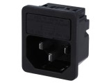 Conector alimentare AC soclu tată 10A 250VAC IEC 60320
