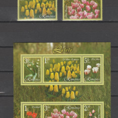 ROMANIA 2006 LALELE - Serie 6 timbre+ Bloc cu 6 timbre LP.1716+1716 b MNH**
