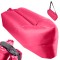 Saltea Autogonflabila &ldquo;Lazy Bag&rdquo; tip sezlong, 230 x 70cm, culoare Roz, pentru camping, plaja sau piscina
