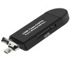 Cititor de card, SD si micro SD (TF), 5 in 1, USB, MicroUSB, Type-C, Multifunctional, Compatibilitate universala, Negru, Dactylion
