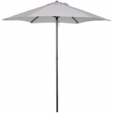 Cumpara ieftin Outsunny Umbrelă Rotundă de Grădină cu Manivelă, Structură din Aluminiu, &Phi;196x200cm, Gri Deschis | Aosom Romania