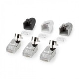 Set 10 buc conector de retea RJ45 pass through FTP CAT7 + manson, Nedis CCBW89390GY