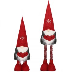 Figurina Craciun, Gnom, picioare telescopice, inaltime extensibila 50-70cm Household NewTrend