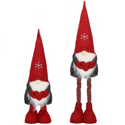 Figurina Craciun, Gnom, picioare telescopice, inaltime extensibila 50-70cm Household NewTrend foto