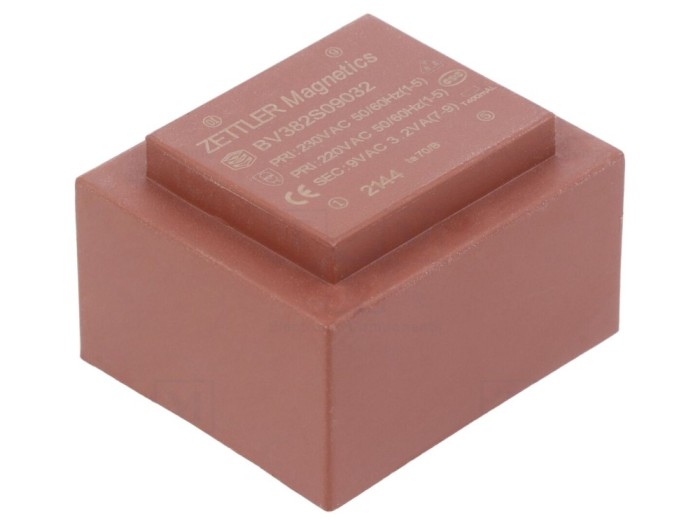 Transformator &icirc;ncapsulat 3.2VA 230V 9V PCB