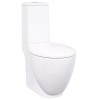 VidaXL Vas WC toaletă de baie, alb, ceramică, rotund, flux inferior
