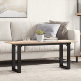 VidaXL Masă de cafea, cadru O, 110x40x45 cm, lemn masiv pin și Oţel