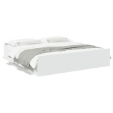VidaXL Cadru de pat cu sertare alb 200x200 cm lemn prelucrat