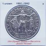 2901 Gibraltar 1 Crown 1991 Olympic Games in Barcelona - Javelin thrower km 69, Europa