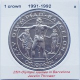 2901 Gibraltar 1 Crown 1991 Olympic Games in Barcelona - Javelin thrower km 69, Europa