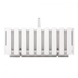 Jardiniera decorativa, suport metalic, sistem irigare,​​​​​​​ alb, 38x18x16.2 cm, Boardee Fencycase W Old