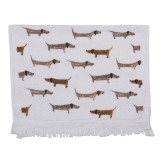 Cumpara ieftin Prosop maini fata bumbac alb maro Catelusi 40x66 cm