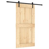 Cumpara ieftin Usa glisanta cu set feronerie, 100x210 cm, lemn masiv de pin