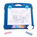 Tabla Desen Frozen Portabila cu Creta, Creioane, Foi Colorat si Burete. Set Creativ pentru Copii, Tip Servieta