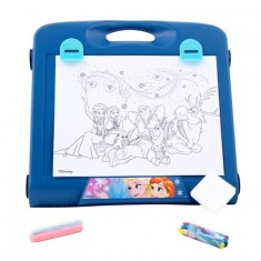 Tabla portabila pentru desen Frozen cu foi, creioane, creta si burete