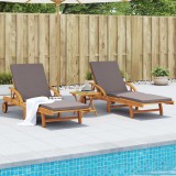 Cumpara ieftin Șezlonguri 2 buc. cu perne 200x68x83 cm lemn masiv de acacia