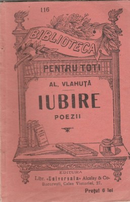 Alexandru Vlahuta - Iubire. Poezii foto