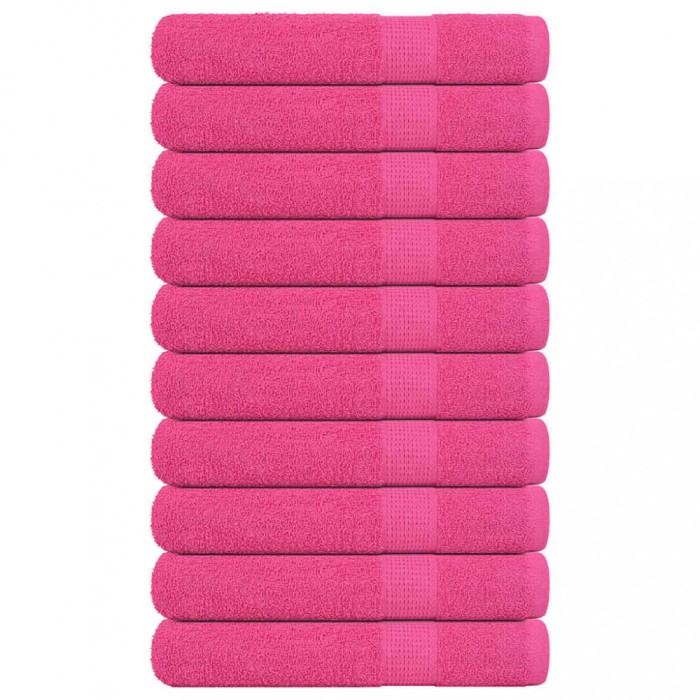 vidaXL Prosoape 10 buc roz 100x200 cm 360 g/m&sup2; 100% bumbac