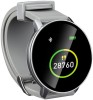 Ceas inteligent pentru monitorizare, Bluetooth, ecran tactil 1.3 inch, IP67, curea reglabila, afisare data, ora, pasi, gri
