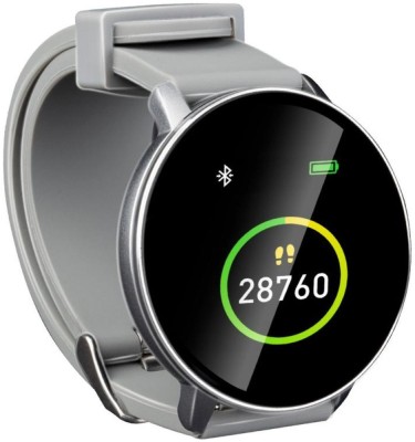 Ceas inteligent pentru monitorizare, Bluetooth, ecran tactil 1.3 inch, IP67, curea reglabila, afisare data, ora, pasi, gri foto