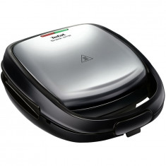 Sandwich-maker Snack Time 3in1 SW342D38, indicator de preincalzire, indicator pentru inceperea utilizarii, inox/negru