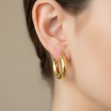 Cumpara ieftin Cercei Din Argint 925 Placat Cu Aur , Toarte Rotunde Groase (Chunky Hoops)
