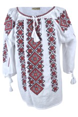 Bluza dama tip ie RD24, alb/rosu bordo , marimea L foto
