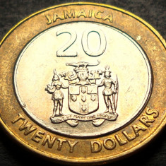Moneda exotica - bimetal 20 DOLARI - JAMAICA, anul 2000 * cod 4378